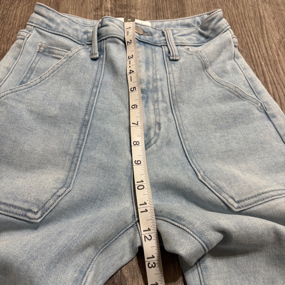 Just Black Denim Jeans Women Size 24 Light Wash High Rise Wide Leg Raw Hem USA - Picture 10 of 10